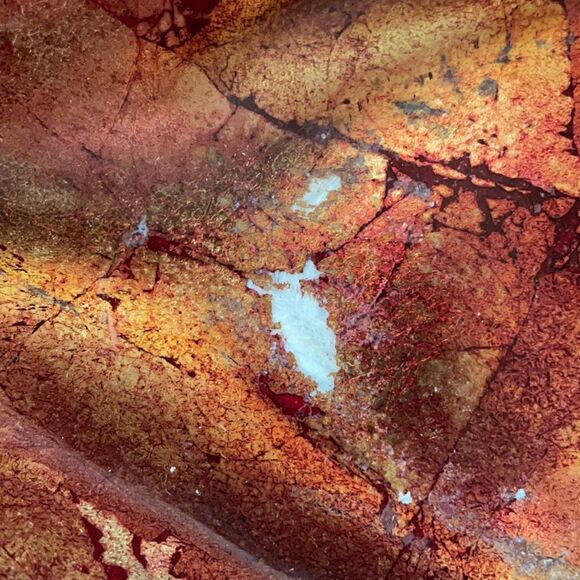 Vintage 70’s Glass Gold Leaf/Orange/ Centerpiece & Home Decor - Picture 8 of 16